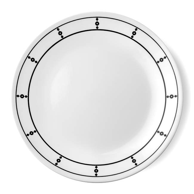Livingware Pearls 8.5" Plate, Black & White