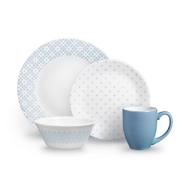 Farmstead Blue 16-piece Dinnerware Set, Service for 4