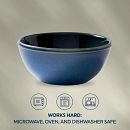Stoneware 21-ounce Bowls, Navy, 4-pack
