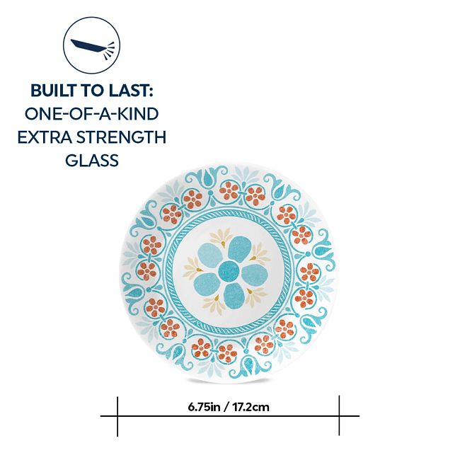 Global Collection Terracotta Dreams 6.75” Appetizer Plates, 6-pack