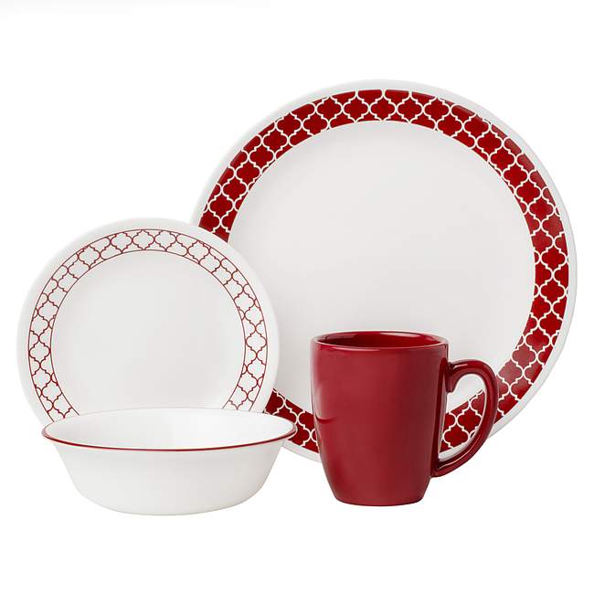 Livingware Crimson Trellis 16-pc Dinnerware Set