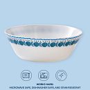 Everyday Expressions Glass Azure Medallion 18-ounce Cereal Bowls, 4-pack