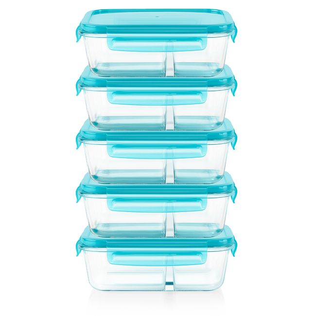 MealBox™ 10-piece 4-cup Divided Glass Food Storage Set