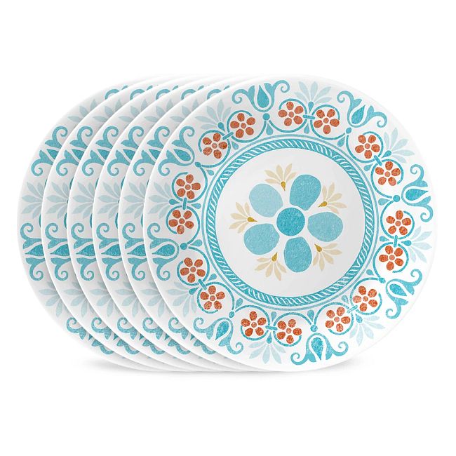 Global Collection Terracotta Dreams 6.75” Appetizer Plates, 6-pack