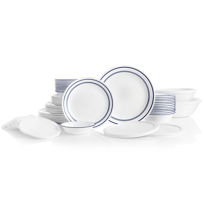Classic Café Blue 78-piece Dinnerware Set, Service for 12