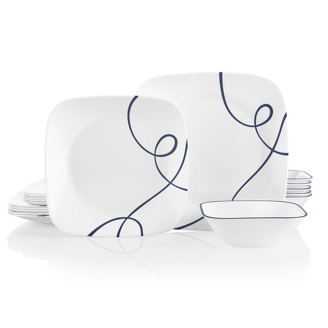 Lia Square 18-piece Dinnerware Set, Service for 6