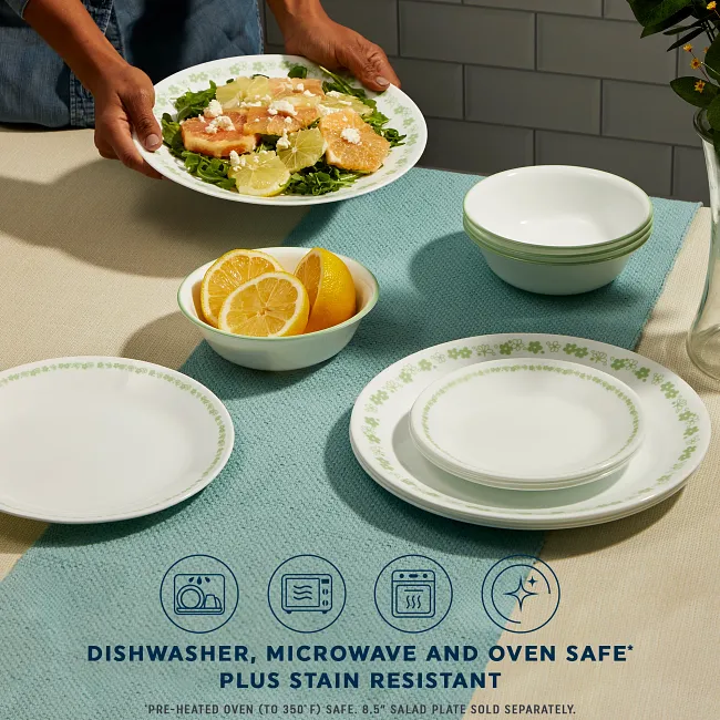 Spring Blossom Green 18 piece Dinnerware Set Service for 6 Corelle
