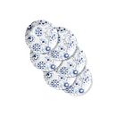Indigo Blooms 8.5” Salad Plates, 6-pack
