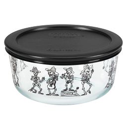 Day of the Dead 4-cup Glass Food Storage Container (Lid Sold Separately) 