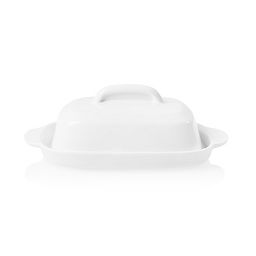 Winter Frost White Porcelain Butter Dish 
