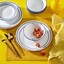 Classic Café Blue 18-piece Dinnerware Set, Service for 6
