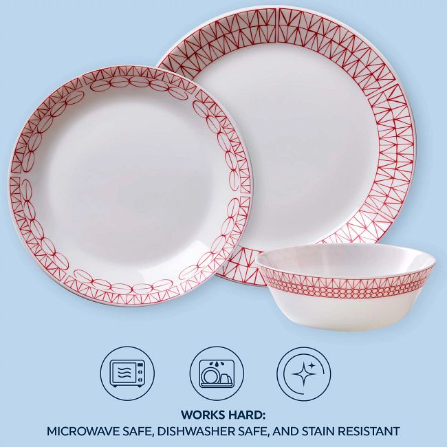 Everyday Expressions Graphic Stitch 12-piece Dinnerware Set, Service for 4