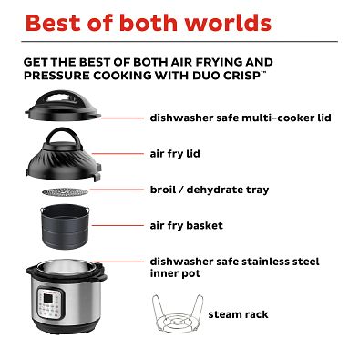 Instant Pot® Duo Crisp™ + Air Fryer 6-quart Multi-Use Pressure Cooker ...