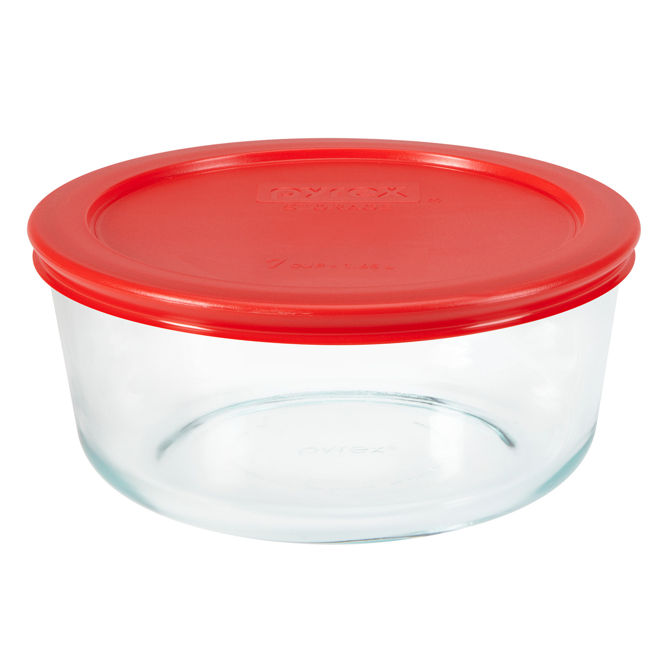 7cup Glass Food Storage Container with Red Lid Pyrex