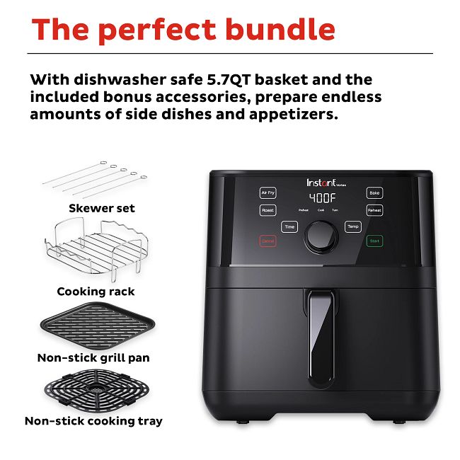 Instant Pot Vortex Plus 6-in-1,4QT Air Fryer Oven,From the Makers of  Instant Pot with Customizable Smart Cooking Programs,Nonstick and  Dishwasher-Safe