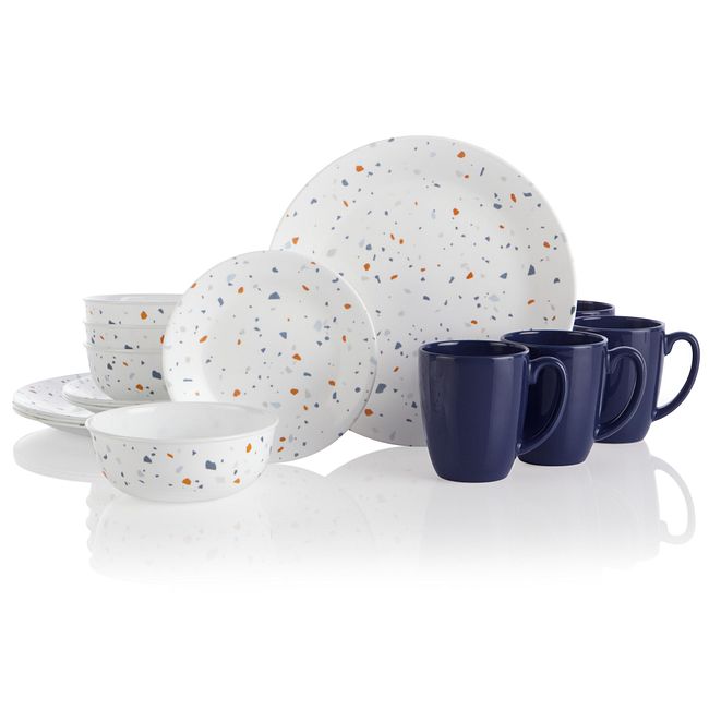 Terrazzo Azul 16-piece Dinnerware Set, Service for 4