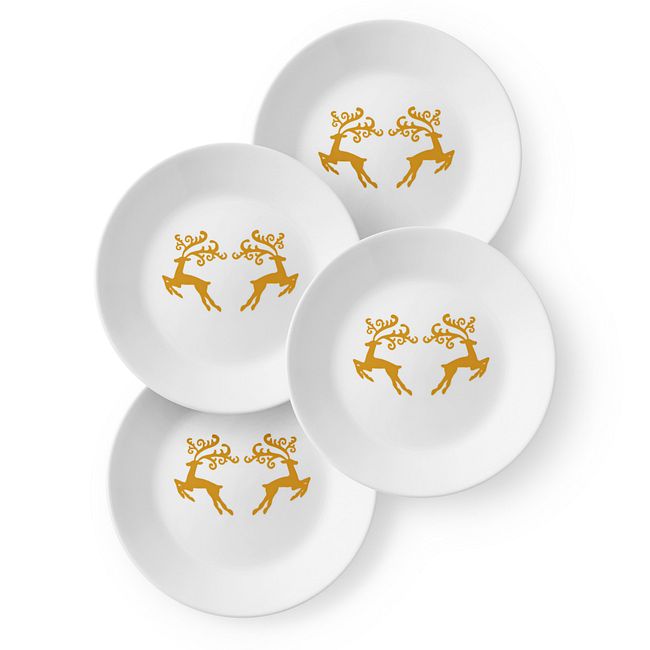 Dancer & Prancer 6.75" Appetizer Plates, 4-pack