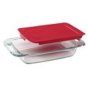 Pyrex Easy Grab 2-Quart Oblong Baking Dish with Red Lid