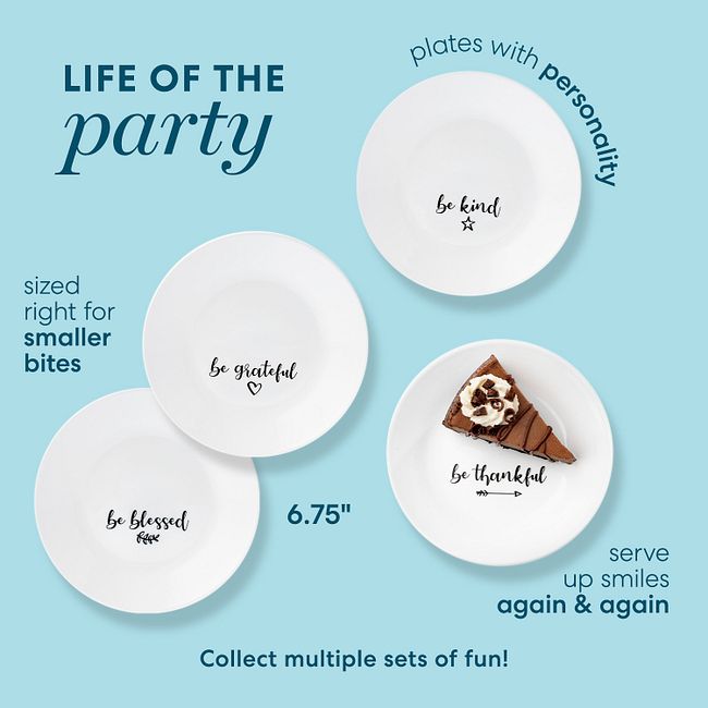 Sentiments 6.75" Appetizer Plates, 8-pack