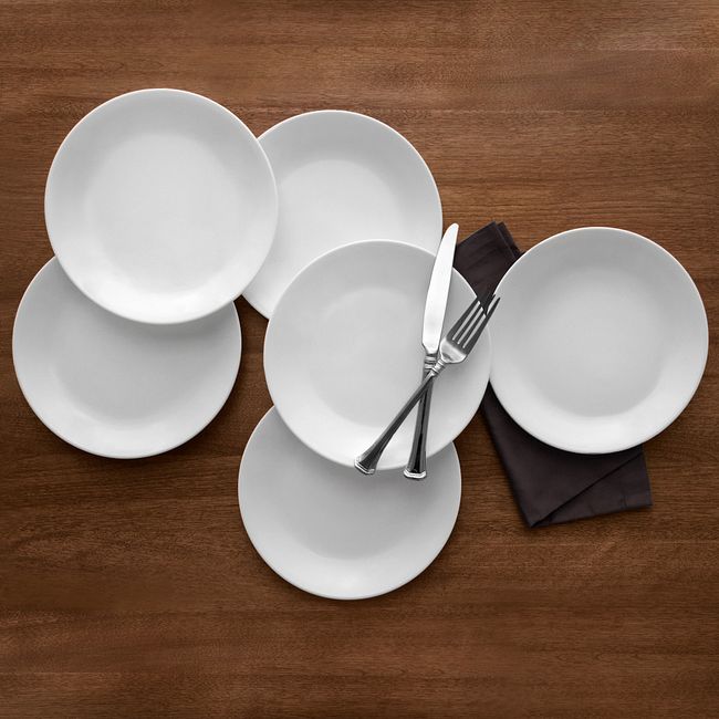 10.25 NEW Set of 8 Dinner Plates Corelle Corning Livingware Winter Frost White 