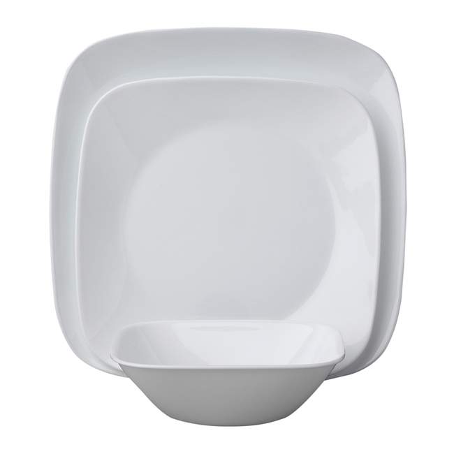 Square Pure White 18-pc Dinnerware Set