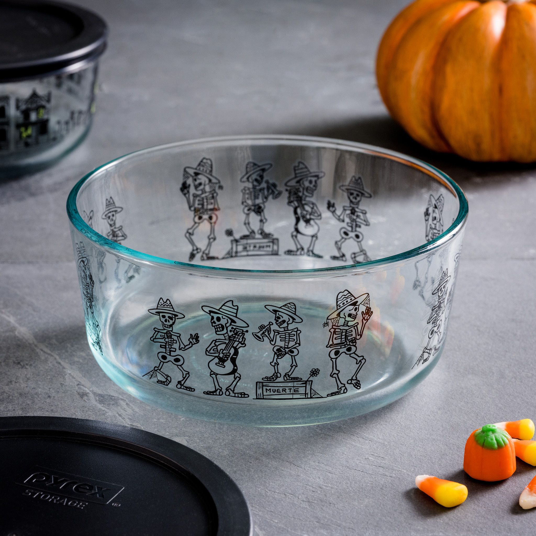 Day of the Dead 4-cup Glass Food Storage Container (Lid Sold Separately)