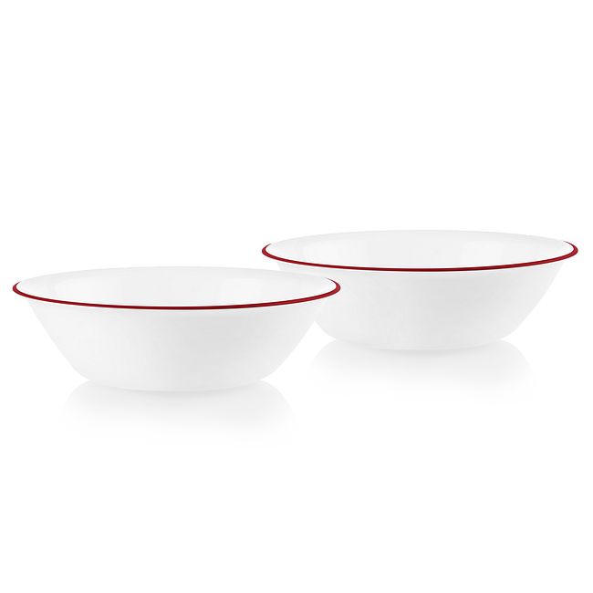 Radiant Red Banded 2-quart Serving Bowls, 2-pack