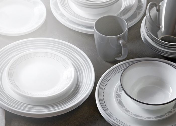 Grey Corelle Tablescape