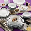 Black Beads 50-piece Dinnerware Set, Service for 8