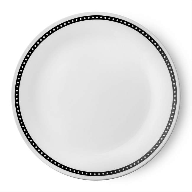 Livingware Ribbon 10.25" Plate, Black & White