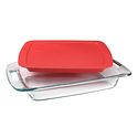 Pyrex Easy Grab 3-Quart Oblong Baking Dish with Red Lid