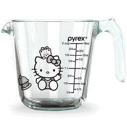 Hello Kitty® 2-cup Measuring Cup, Black front view 