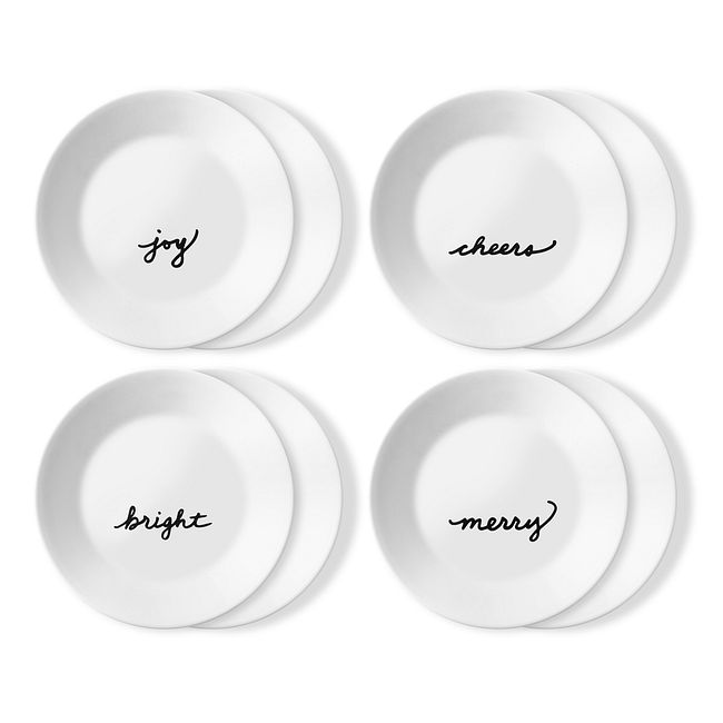 Celebrate Christmas 6.75" Appetizer Plate Set, 8-pk