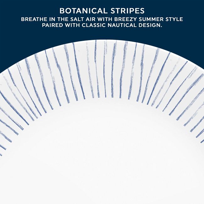 Botanical Stripes 32-piece Dinnerware Set, Service for 8