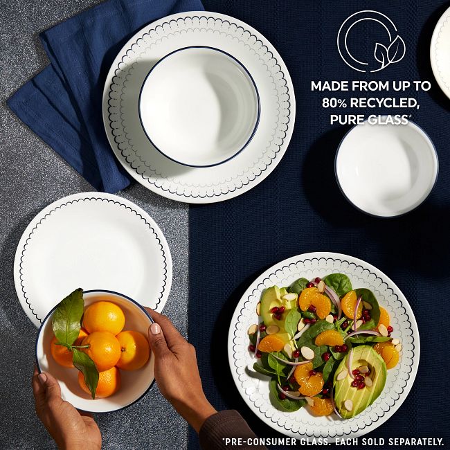 Corelle 8.5 6pk Glass Lunch Plates White