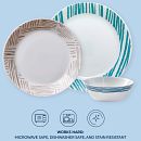 Everyday Expressions Glass Geometrica 12-piece Dinnerware Set, Service for 4