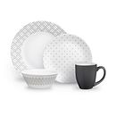 Farmstead Gray 16-piece Dinnerware Set, Service for 4