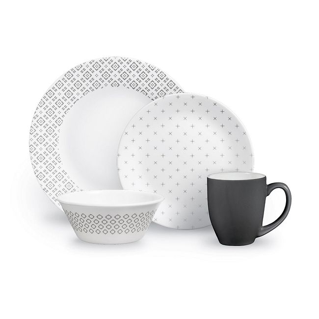 Farmstead Gray 16-piece Dinnerware Set, Service for 4