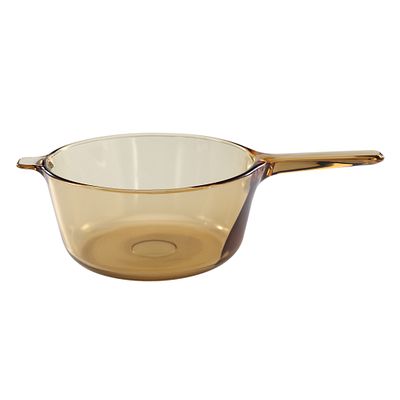 CorningWare VINTAGE Pyrex Corning Ware VISIONS Amber 2.5 L saucepan Pot w Spout & Lid 