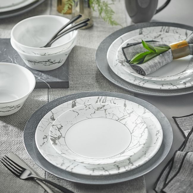 Stone Grey 16-piece Dinnerware Set, Service for 4