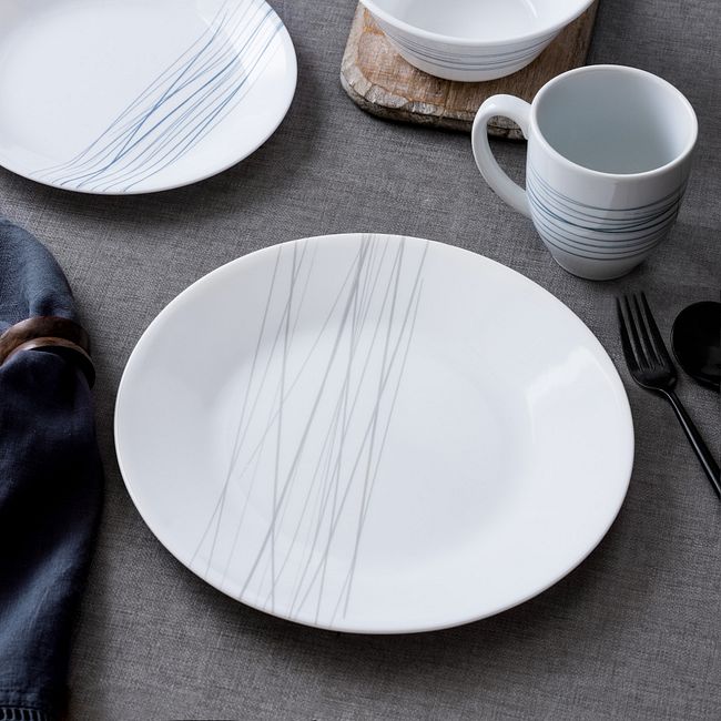 Silver Strands 16-piece Dinnerware Set, Service for 4