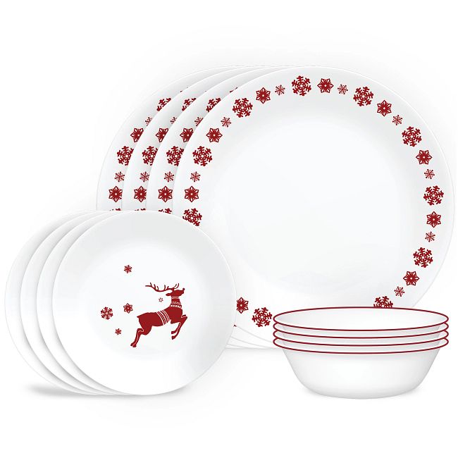 Rudolph 12-piece Dinnerware Set, Service for 4