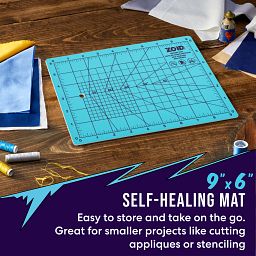 Zoid Reversible 3mm Self-Healing Mat with text Two-tone reversible, high contrast purple and blue sides offer greater visibility