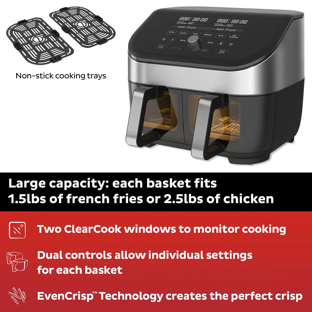 Instant™ Vortex® Plus Dual 8-quart Stainless Steel Air Fryer With ...