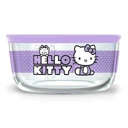 Hello Kitty 4-cup Purple Glass Storage Dish with lid