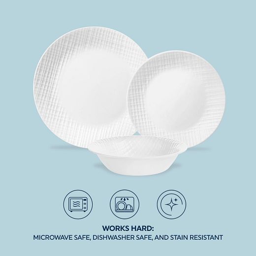 Linen Weave 12piece Dinnerware Set, Service for 4 Corelle