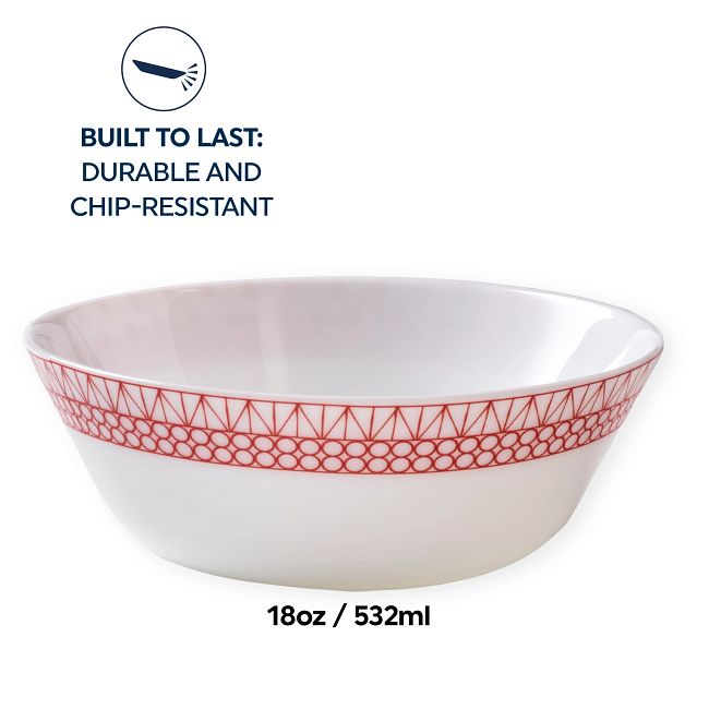 MilkGlass™ Graphic Stitch 18-ounce Cereal Bowls, 4-pack
