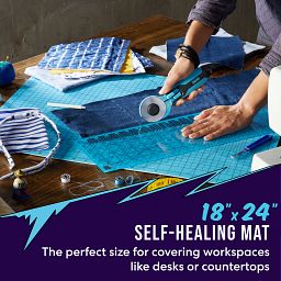 Zoid Reversible 3mm Self-Healing Mat with text The perfect size for covering workspaces like desks or countertops