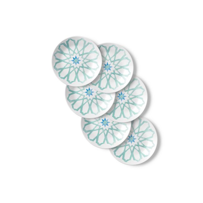 Amalfi Verde 6.75" Appetizer Plates, 6-pack