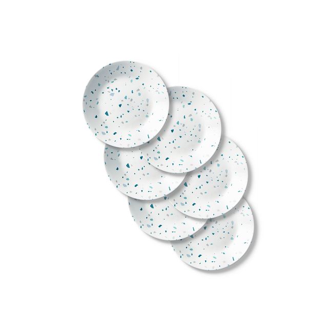 Terrazzo Verde 6.75” Appetizer Plate Set, 6-pk